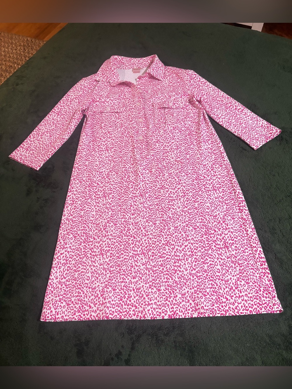 Persifor Winpenny Small Pink White Animal Print Dress